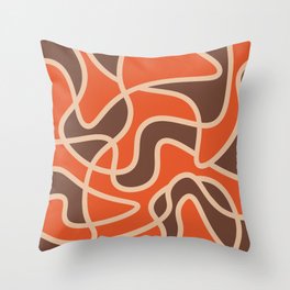 Messy Scribble Texture Background - Flame and Coffee Throw Pillow