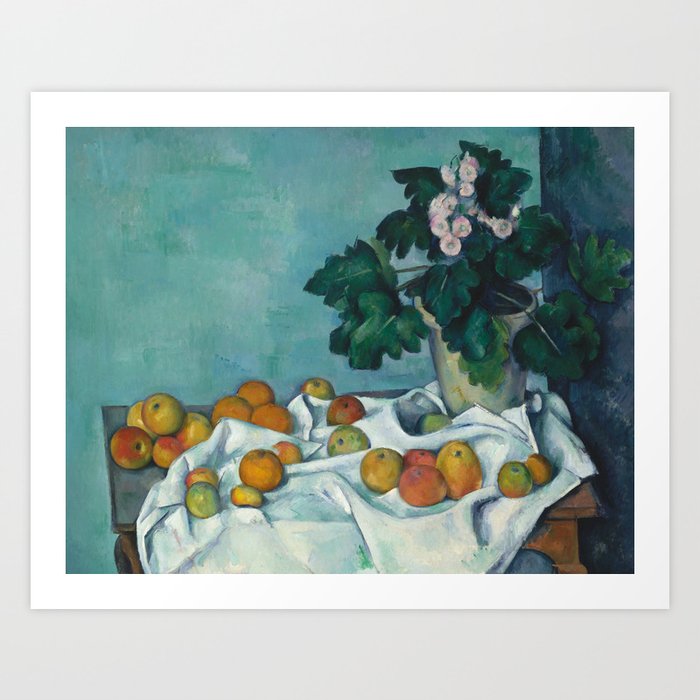 Paul Cezanne "Still Life with Apples and a Pot of Primroses" Art Print