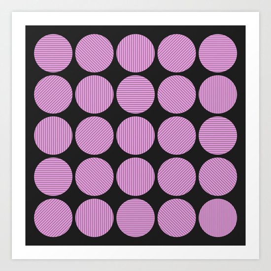 Pastel Pink Geometry (Abstract design in pink and charcoal) Art Print