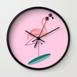 Chic flamingo in the tropical Wall Clock