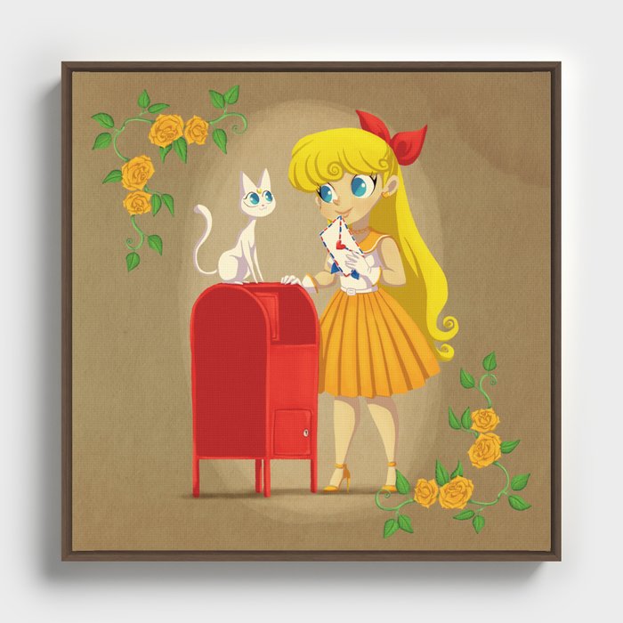 Retro Sailor Venus Framed Canvas