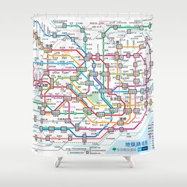 Tokyo Subway Map Shower Curtain