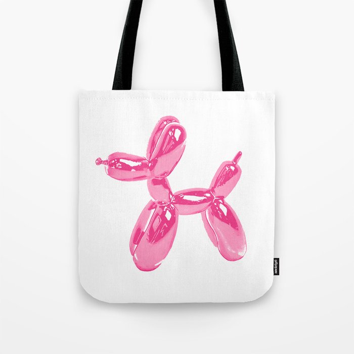 Pink Balloon Dog Pop Art | Kitsch Fun + Cute Tote Bag