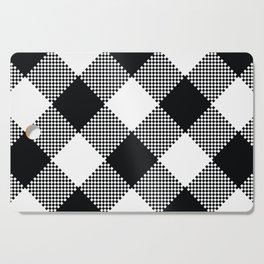 Black & White Large Diagonal Gingham Pattern Cutting Board