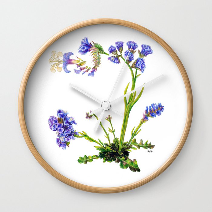 Statice Flower Dissection Wall Clock