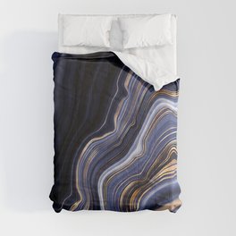 Dark Indigo & Gold Agate Comforter