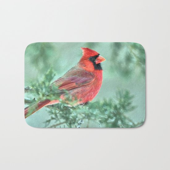 Christmas Cardinal Bath Mat