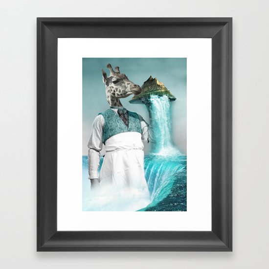 crazy waiter with bombe alaska Framed Art Print