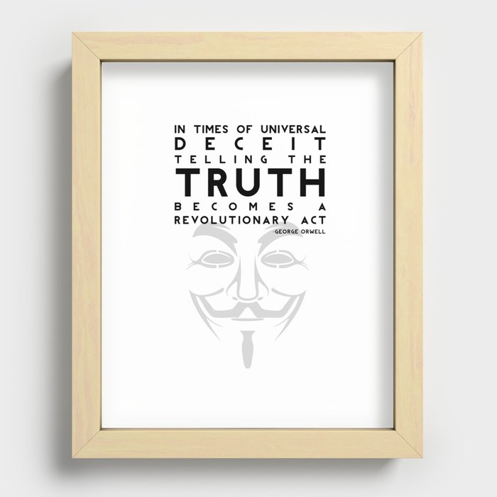 Truth Revolution - V for Vendetta Recessed Framed Print