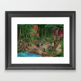 Giant Lizard Encounter Framed Art Print