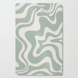 Retro Liquid Swirl Abstract Pattern Eucalyptus Sage Green Cutting Board