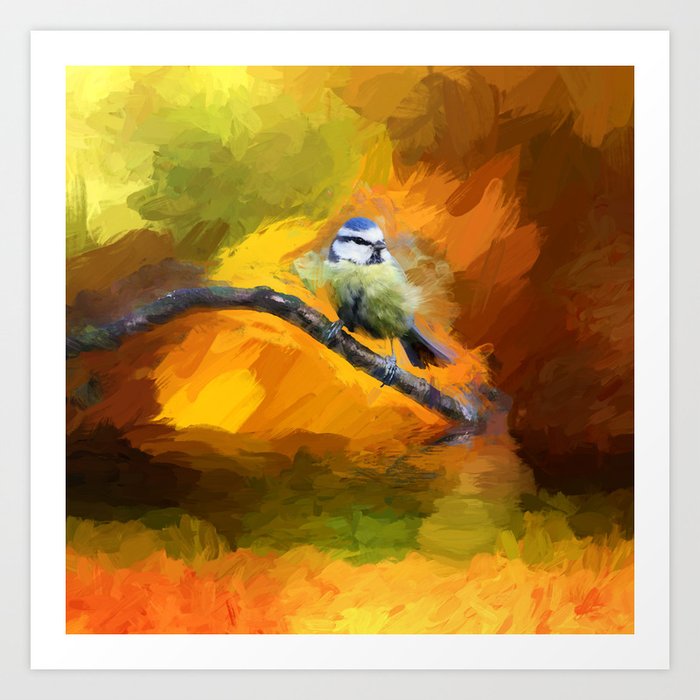 Tit Bird Abstract Painting Art Print By Limitlessdesign Society6