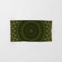 Mandala in olive green tones Hand & Bath Towel