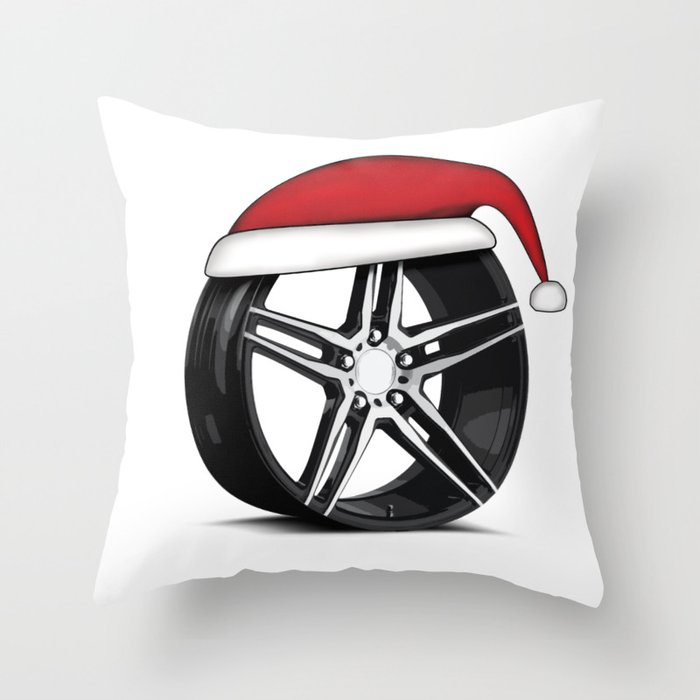 Wheels Santa Throw Pillow