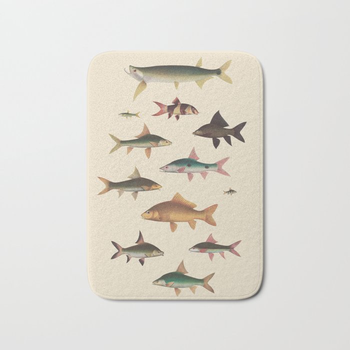 Vintage Fishes - Indonesian Freshwater Cypriniformes Bath Mat