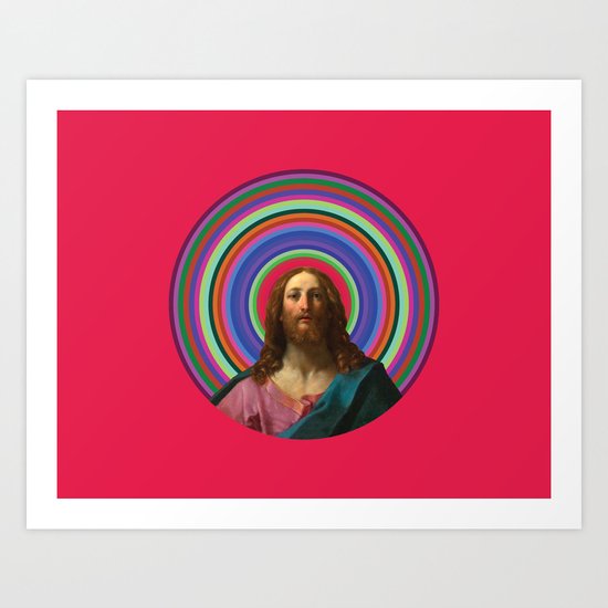 Rainbow Jesus Art Print