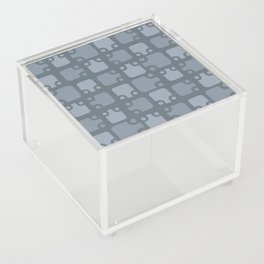 Mid Century Modern Abstract Pattern Slate Gray 3 Acrylic Box