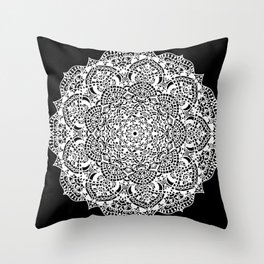 Oh My Mandala! V3 Black and white Throw Pillow