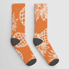 Fresh Pineapples Orange & White Socks