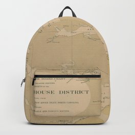 Vintage Outer Banks & Chesapeake Bay Lighthouse Map (1872) Backpack