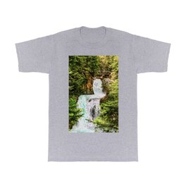 Emerald Colored Waterfall Mount Rainier National Park Long Exposure Relaxing Calm River Stream Image T Shirt | Natural Earth Tones, Farm House Aesthetic, Cute Country Photos, Mountain Mountains, Photo, Picture Of Landscape, For Toddler Bathroom, Cool Nature Pictures, Girls Guys Apartment, Camping Hiking Hike 