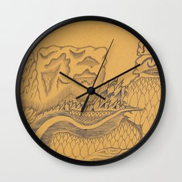 Joseph Yoakum - Mt. Rebo; Of Rockey Mtn. Range In Continental Divid Strip Of Alberta Canada (1965) Wall Clock