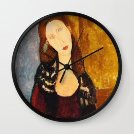Amedeo Modigliani "Jeanne Hebuterne, seated" Wall Clock | Jeanne, Woman, Modigliani, Hebuterne, Amedeo, Painting, Seated, Portrait 