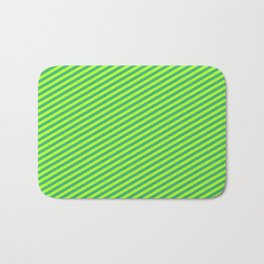[ Thumbnail: Light Green & Sea Green Colored Lines Pattern Bath Mat ]