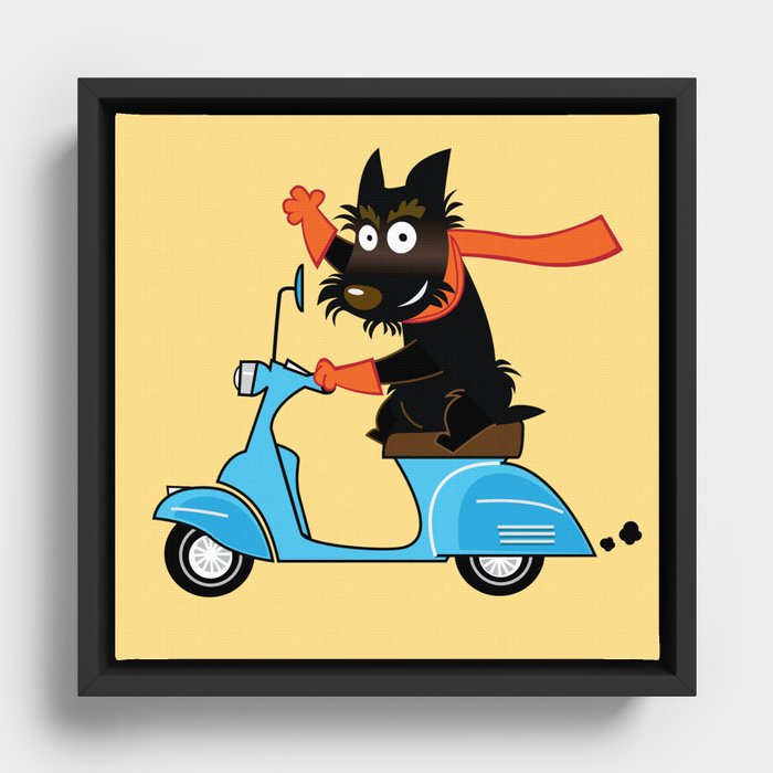 Scottie and Scooter Framed Canvas
