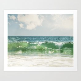 Ocean Sea Landscape Photography, Seascape Waves, Blue Green Wave Photograph Art Print