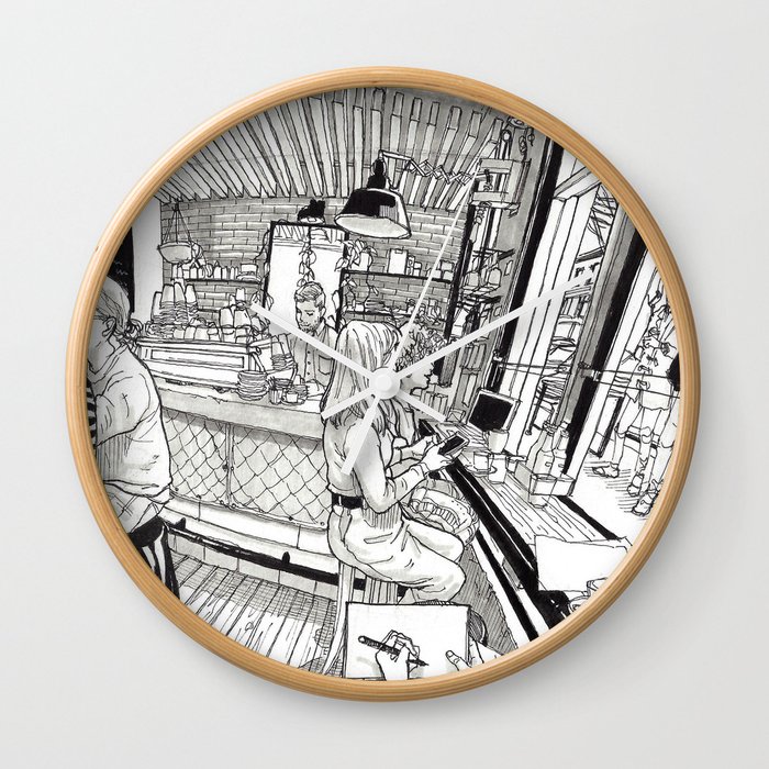 Plug Nickel Wall Clock By Pentraveller Society6