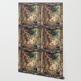 Antique 18th Century 'Cleopatra's Arrival In Rome' Tapestry Wallpaper