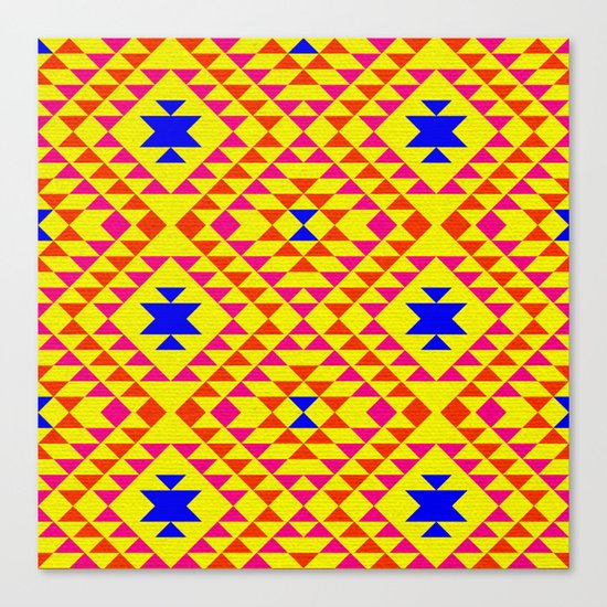 Tribal geometric pattern - yellow Canvas Print