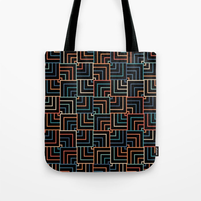 Colorful overlapping squares Tote Bag
