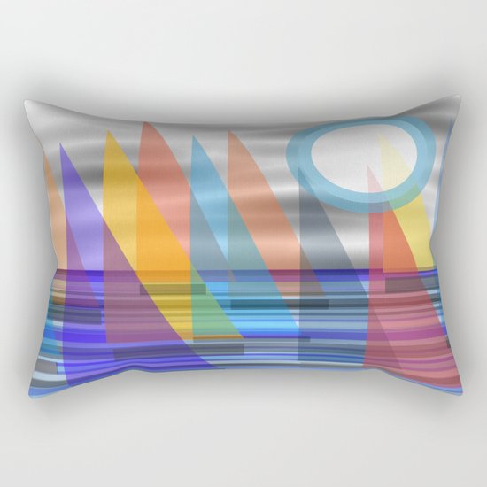 Geometric Sailing Rectangular Pillow