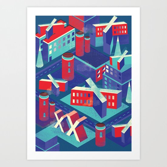 Isometric X city Art Print