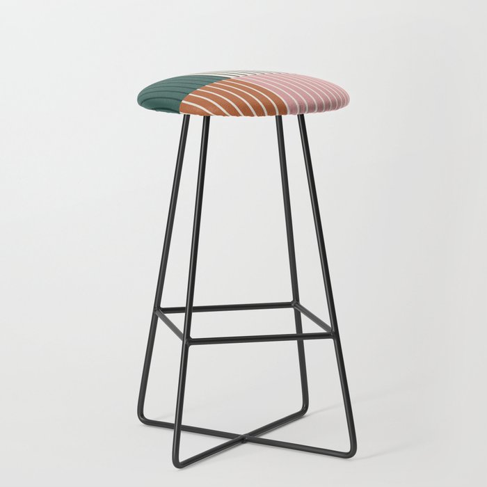 Color Block Line Abstract V Bar Stool