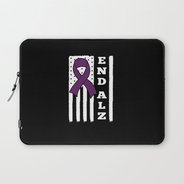 Flag End Alzheimer Alzheimer's Awareness Laptop Sleeve