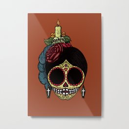 La Catrina Metal Print | Graphicdesign, Sugarskull, Woman, Dayofthedeath, Character, Vintage, Cross, Tradition, Heart, Ornament 