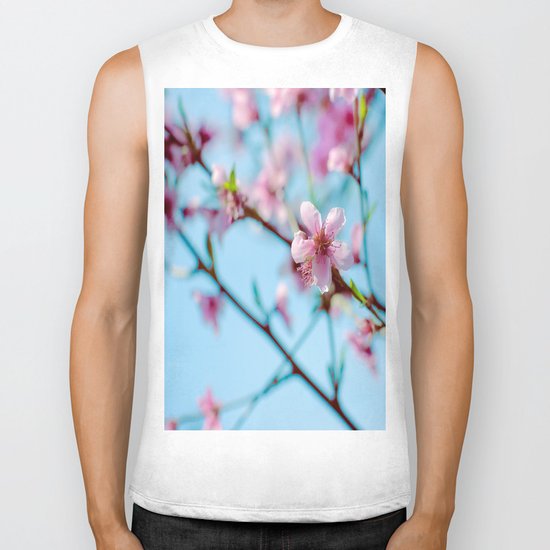 Pink on Blue Biker Tank