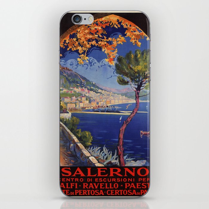 Salerno Italy vintage summer travel ad iPhone Skin
