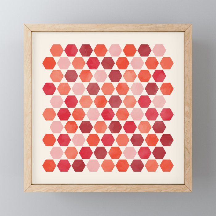 Red Tiles Framed Mini Art Print