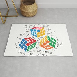 Rubik's Cube algorithm rubik's cube impossible math Rubiks Cube Rubik Cube Retro Colorful / son Cube Game /  math kids gift  / Fun Gift for Cuber Spinning Rubix / rubik's cube present Rug