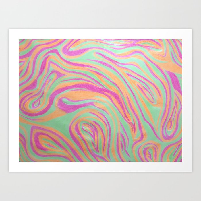 Neon Marble Art Print