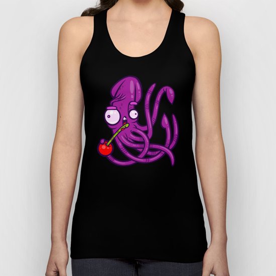 Squid And Cherry Unisex Tank Top