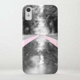 pink strip road iPhone Case
