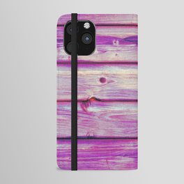 Rustic pink shabby style weathered wood iPhone Wallet Case