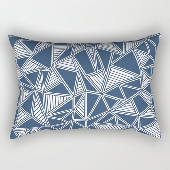 Abstract Outline Lines Navy Rectangular Pillow