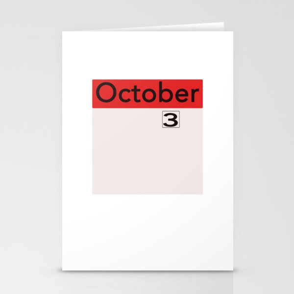 October 3rd on the Calendar Stationery Cards