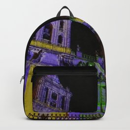 Mexico Photography - Colorful Lights On A Mexican Cathedral Backpack